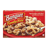 Banquet&nbsp;Family Size&nbsp;egg noodles with beef and brown gravy Full-Size Picture